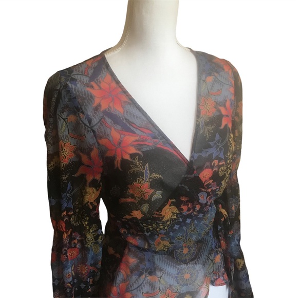 BCBGeneration Sheer Wrap Blouse - Picture 3 of 7